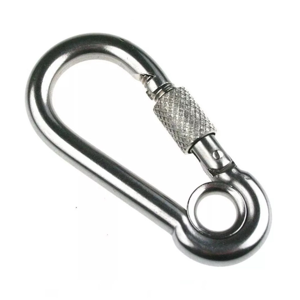 Mosquetão Engate Rápido Inox 316 9X90 C/ Olhal + Trava | Shopee Brasil