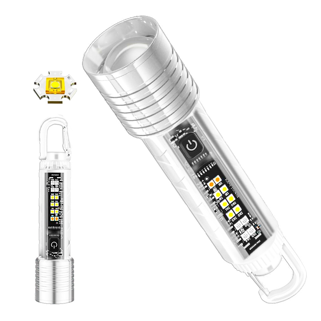 Lanterna Led Portátil Multifuncional Zoom Transparente A320