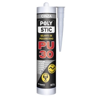 Selante Polystic Poliuretano 30 387g Cinza Pulvitec
