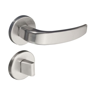 Fechadura para banheiro de aço zamac Vic 930-80 40mm acetinada Pado Fechadura Zm Vic Roseta 930-40 Banheiro Cr Padoa