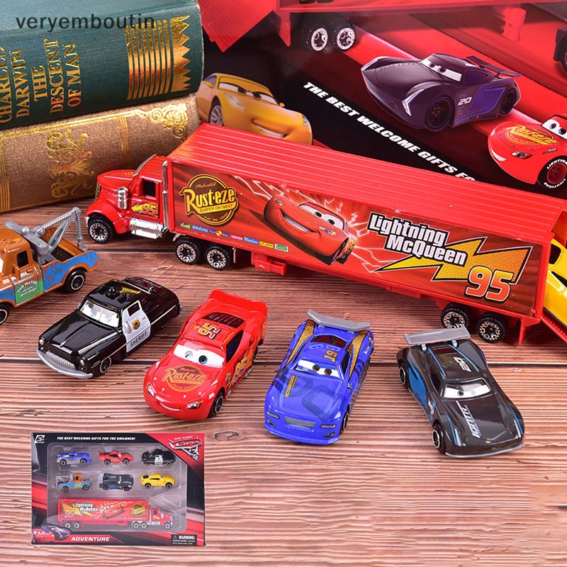 Disney pixar carros 3 jogo versão relâmpago mcqueen mack tio caminhão 1:55  diecast liga de metal modelo carro crianças brinquedo - AliExpress