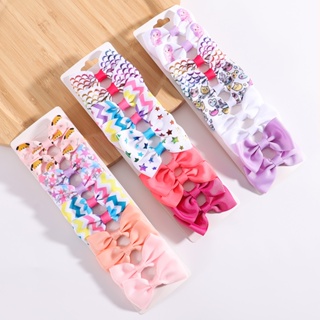 10Pcs/Set Novos Clipes De Cabelo De Fita Sólida Para Bebês Meninas Arcos Feitos À Mão Cabeleireiro Crianças Acessórios