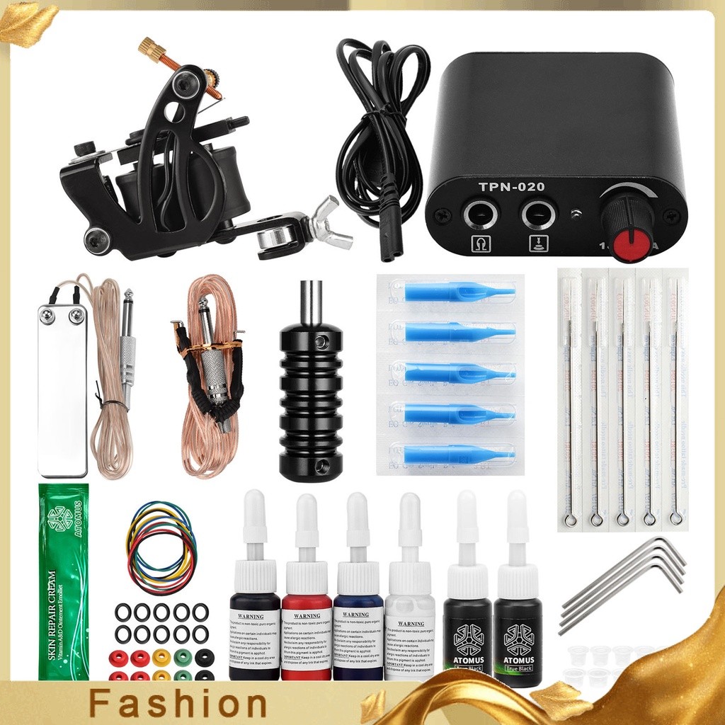 Bhca _ Tattoo Machine Kits Profissionais Ajustáveis Potência Forte Completa Sets Ferramentas De Arte Corporal Para Salão