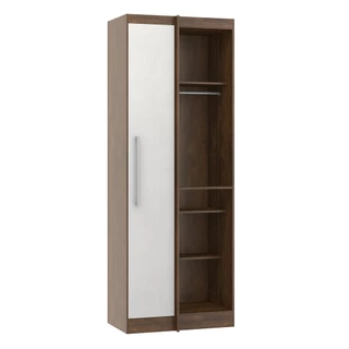Armário Guarda Roupa Modulado de Canto Selene 80x218 Cm MDP Castanho 6006 MENU