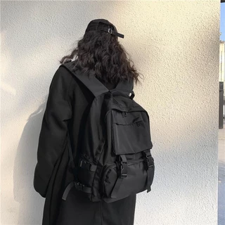 Sólida Cor Saco De Trabalho Escolar De Grande Capacidade Coreano Moda Simples Mochila casual Para Homens Estudantes Universitários Mulheres