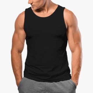 Regata Masculina Lisa Sem Estampa Modeladora Cavada Basica Algodão Malha Penteada