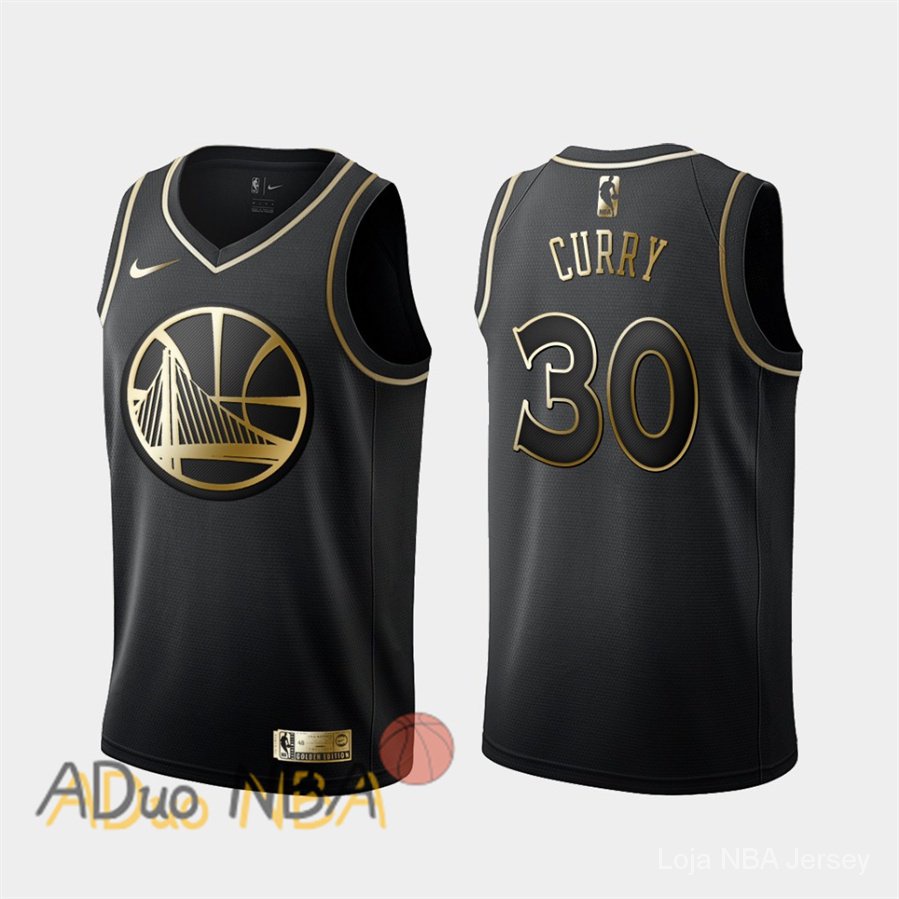 Camisa De Basquetebol Masculina Golden State Warriors #30 Stephen Curry black blusa nba Jersey