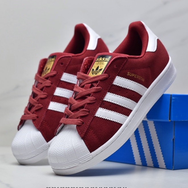 Adidas superstar vermelho sales camurça