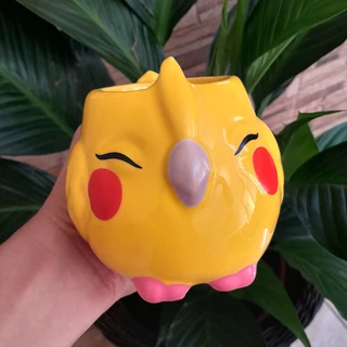 Caneca Fofa Calopsita Amarela Presente Criativo Cerâmica