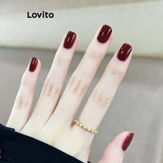 Lovito Casual Unha Postiça Feminina Simples Básica LFA11047