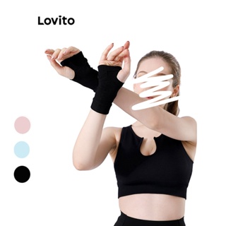 Lovito Suspensórios Esportivos De Absorção De Umidade Simples Para Limpar Suor Luvas De Alta Elasticidade Para Mulheres LFA11473