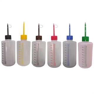 Pisseta Plástica Garrafa Almotolia Frasco com Graduação 125ml a 1000ml unidade Bico Reto Verde/Azul/Vermelho/Amarelo/Marrom/Preto