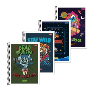 Caderno Espiral Foroni Universitário - Capa Flexível Cliff 1 Matéria 80 Folhas - Embalagem com 4 Unidades (Sortido) em Oferta na Shopee