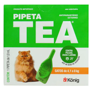 Tea Pipeta Gato 4 1Kg a 8Kg 1ml Laranja Combo com 3 unidades - Konig