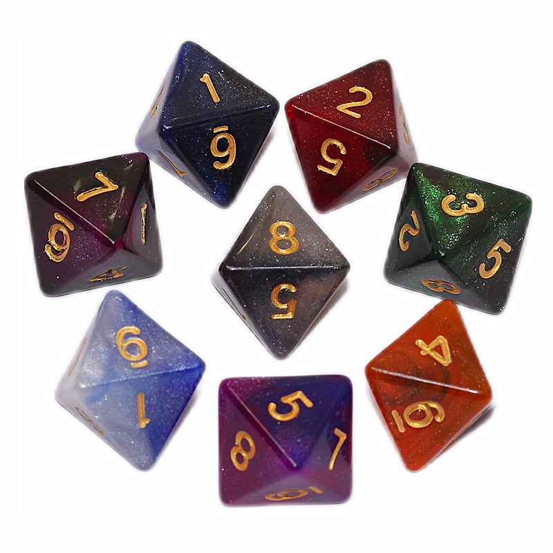Acessórios para jogos de tabuleiro Starry Sky Dice D8 Jogo de tabuleiro ...