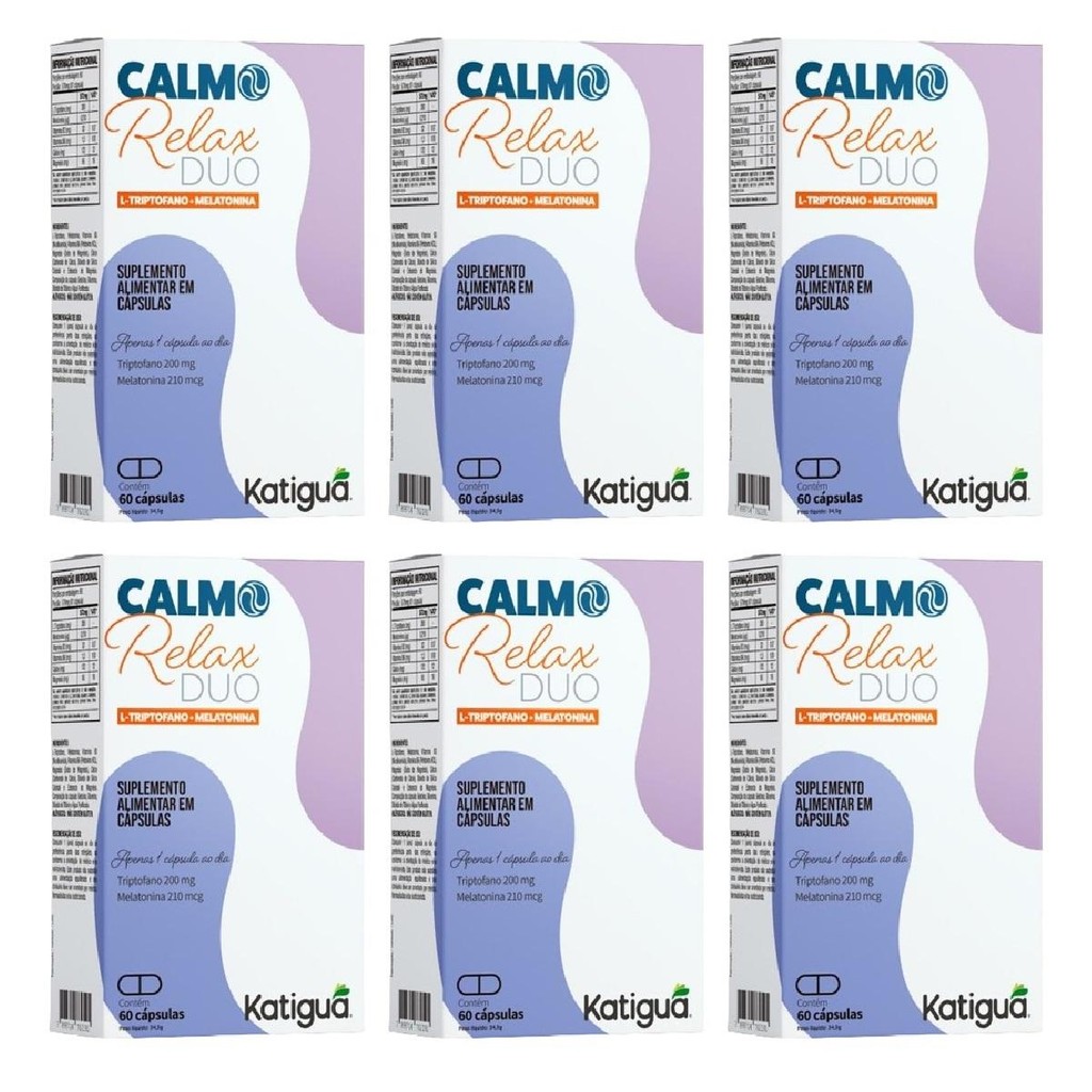 Kit Calmo Relax Duo Com 6 Caixas De 60 Cápsulas Cada | Shopee Brasil