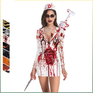 Fantasia de Halloween Infantil Feminina Enfermeira Assassina Com