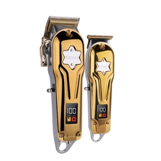 Kit Maquina de cortar cabelo + maquina de acabamento KM-2011 All Metal Profissional Clipper