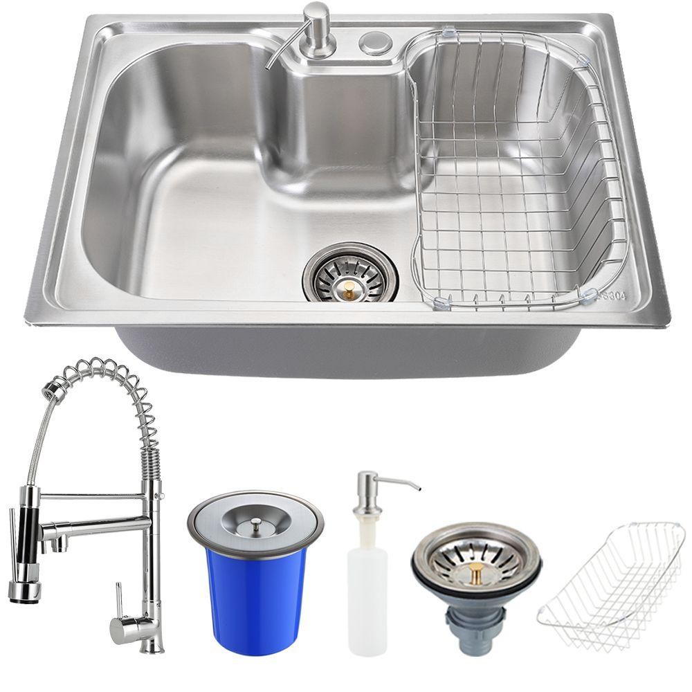 Cuba para cozinha pia inox com lixeira e acessórios Carajás e Torneira pra cozinha Gourmet misturador monocomando Munim