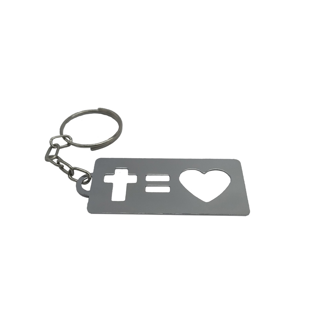 30 Chaveiro Metal Cruz Igual Coração, Cruz Igual Amor