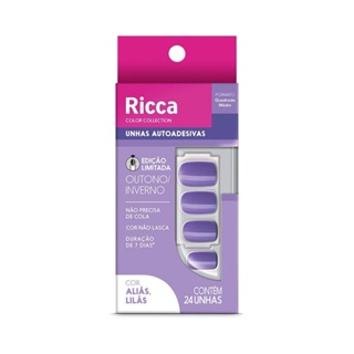 Unha Postiça Ricca Autoadesiva Alias Lilás
