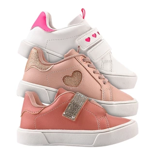 Kit Com 3 Pares De Tênis Infantil Para Meninas Do 22 ao 27