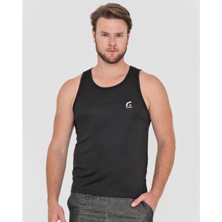 Regata Masculina Fitness Básica Lisa Preta