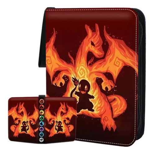 Album Fichario Pokemon P/ 900 Cards Cartas Charizard Ziper