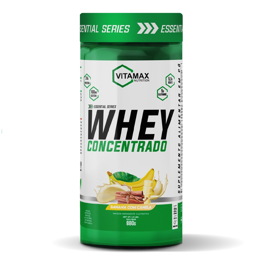 Suplemento em Pó Whey Protein Concentrado 100% 880g Vitamax