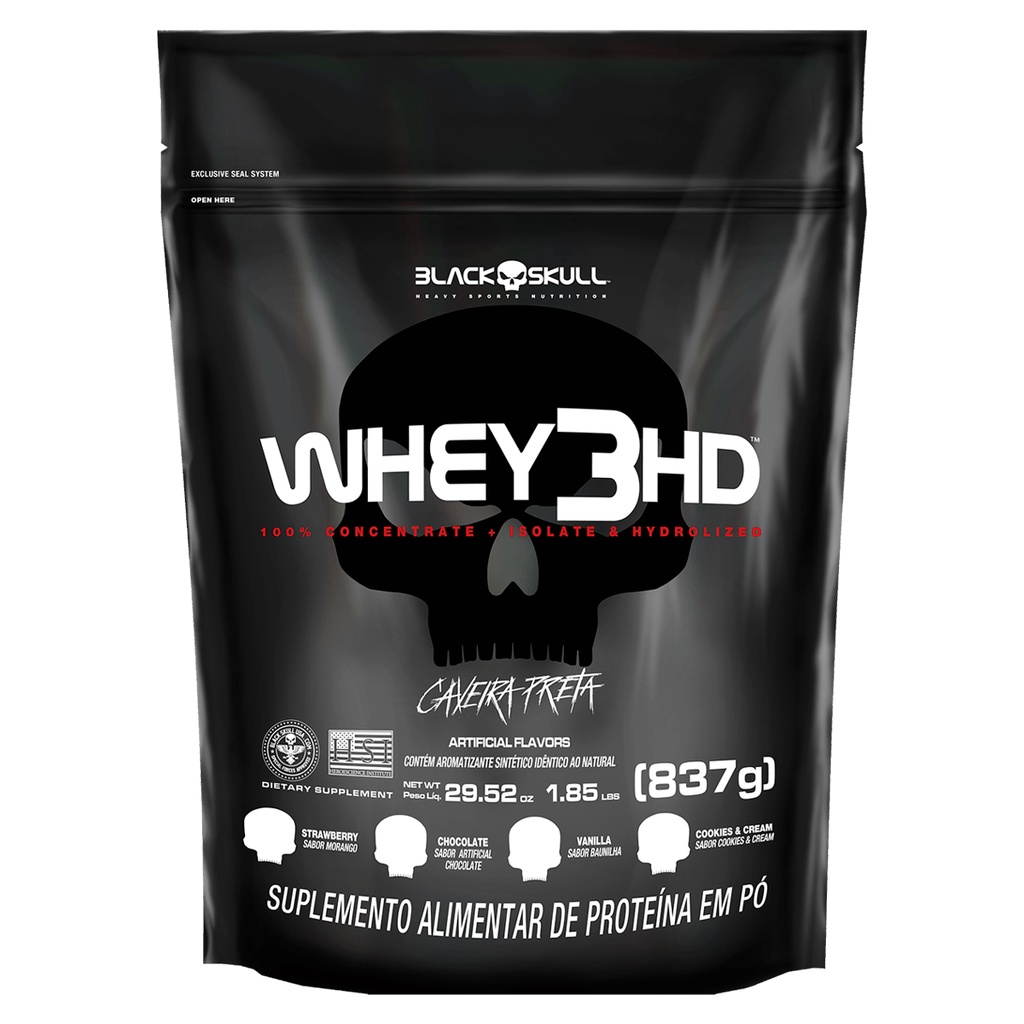 Whey 3hd Black Skull Refil – 837g (wpc, Wpi E Wph)