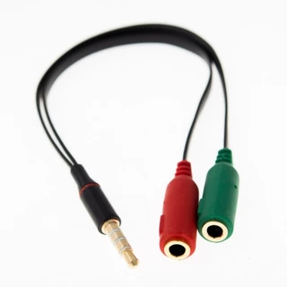Cabo Adaptador P3 Macho para 2 P2 Fêmea Fone e Microfone para Headset 3.5mm