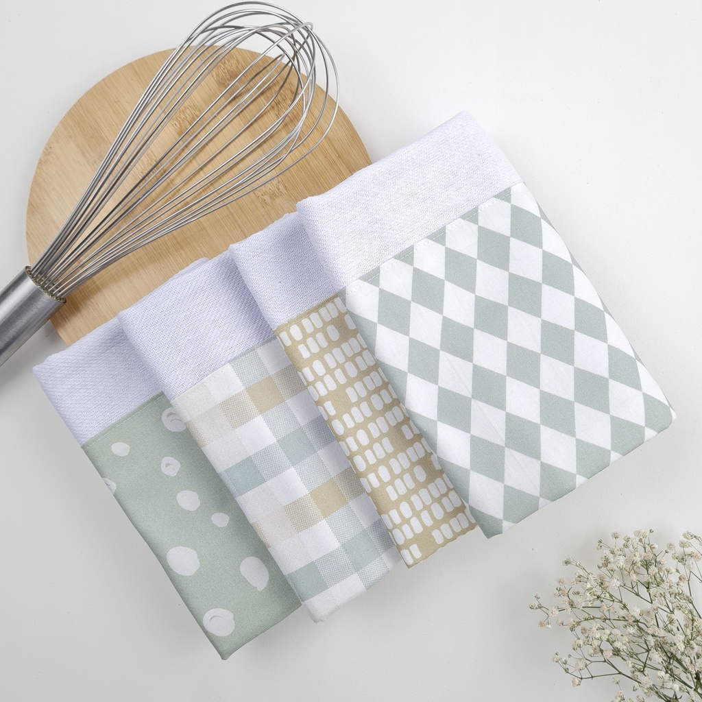 Kit 4 Panos de Prato Minimalista Boho Sacaria Premium - Coleção Soft