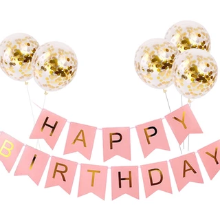 Feliz aniversário Carta de feliz aniversário Carta de feliz aniversário Bandeira Puxar Bandeira Bandeira Bandeira Ouro Prata Lantejoulas Balão de Látex