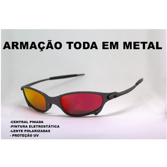 Óculos de Sol juliet de Metal Ferro Carbon Ruby Preta Black - Escorrega o  Preço