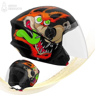 Capacete Aberto Moto Pro Tork New Liberty 3 Cachorro Brilhante Preto Azul Motoqueiro 56 58 60 Novo