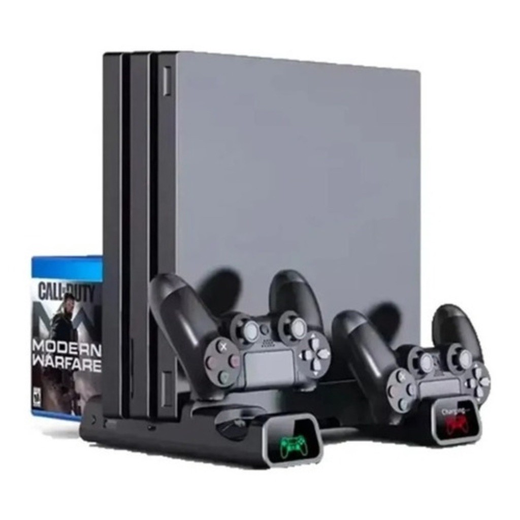 Cooler Base compativel Ps4 Slim Ps4 Pro Ps4 Carregadora De 2 Controles