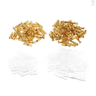 [BG] 200 Kit Terminal De Fio PCS Conjunto De Conectores De Bala Inclui Terminais Macho E Fêmea De 4,0 mm De Latão Mangas Isolantes Para Motocicleta De Carro # beautygirl