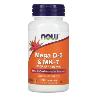 Vitamina Mega D-3 e MK-7 Now Foods 120Veg Caps Importado