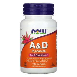 Vitamina A e D Now Foods 10000/10mcg 100 Soft Importado