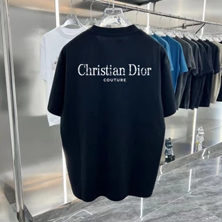 Dior2024 Novo modelo de manga curta para homens e mulheres básico com letras impressas meia manga ins casal versátil blusa de verão t-shirt