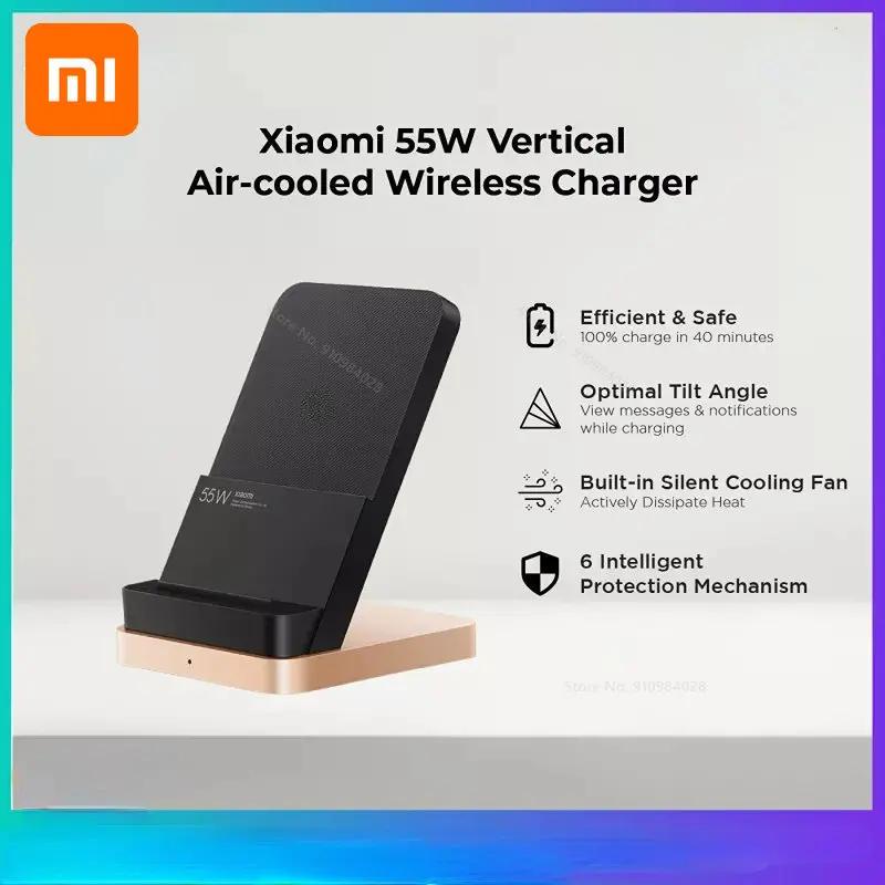 Carregador Sem Fio Vertical Original Xiaomi 55W Com Ventilador De Resfriamento Embutido 3.25A Rápido Máximo Mi 9 Voor Iphone