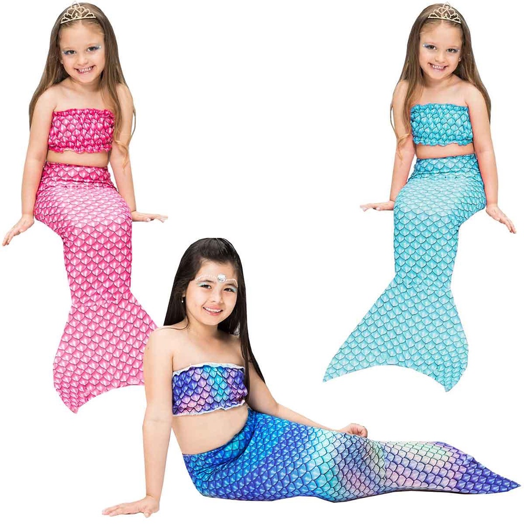 Fantasia Sereia Infantil Calda Que da pra Andar e Top