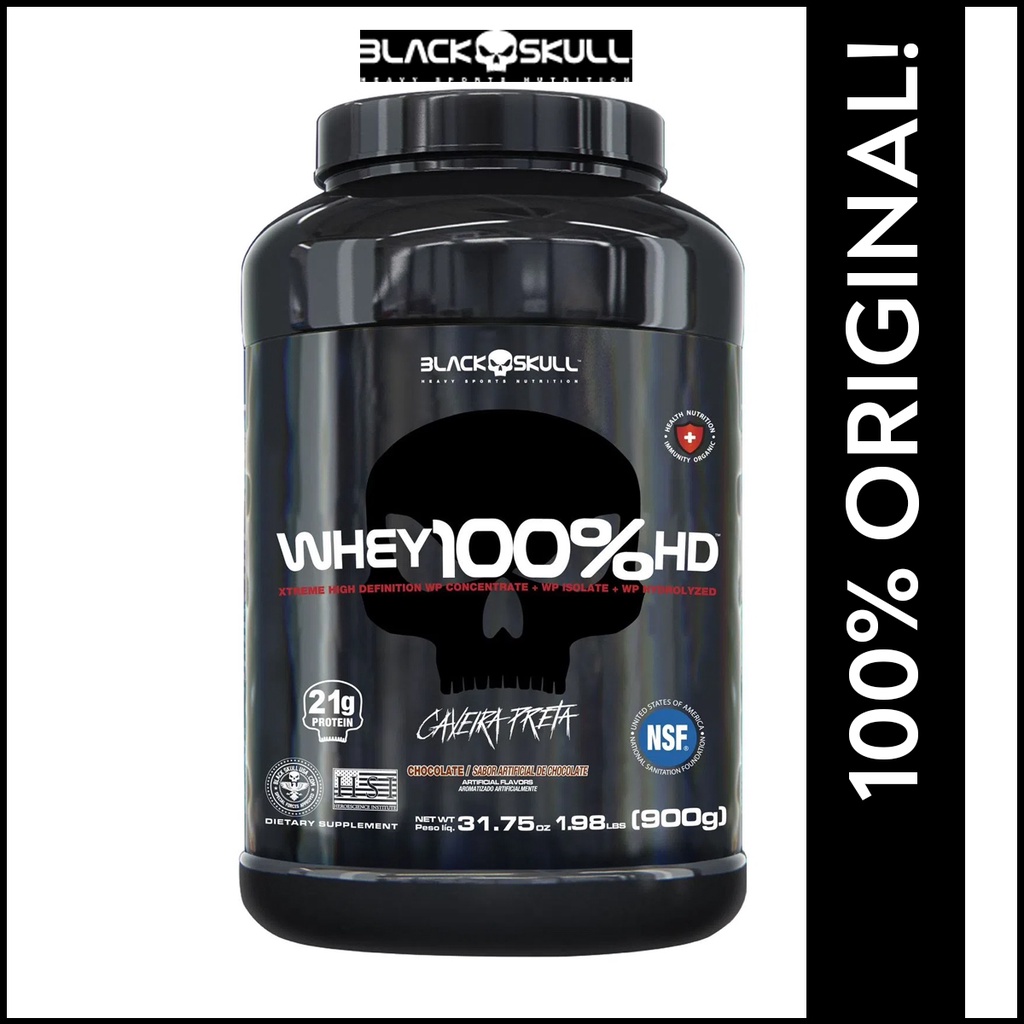 Whey Protein Black Skull 100% HD 900G WPC WPI E WPH