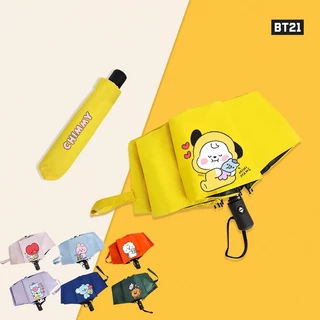 BT21 Kpop BTS Bangtan Boys RJ Desenho Animado Bonito Guarda-Chuva Dobrável Automático Portátil À Prova De Vento Sunumbrella Presente