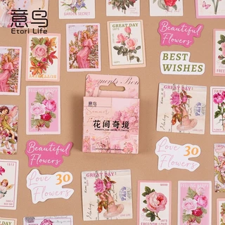 46 Pçs Etori Vida Criativa Flor Estilo Vintage Adesivo DIY Decorativo Papelaria Álbum Diário Copo Notebook Brinquedo Do