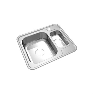 Cuba dupla de inox retangular 2,0x51x61cm Luxo 0.7 Mekal