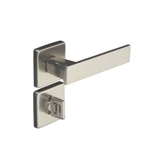 Fechadura para banheiro de aço zamac Quadra 40mm cromada acetinada Pado