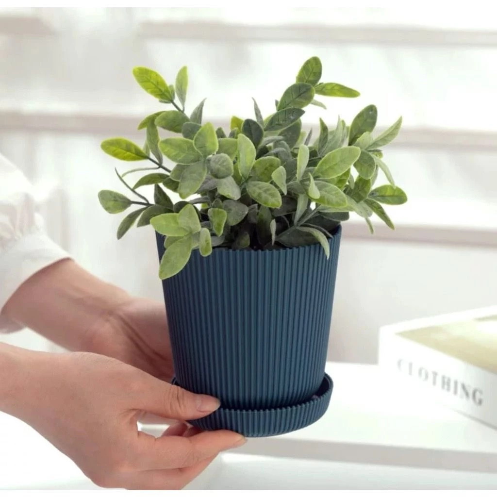 kit 1 3 5 pcs Vaso de flor Cachepô Decorativo com bandeja Plastico