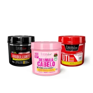 Kit Cronograma Capilar Forever Liss com Desmaia Cabelo 200g em Oferta na Shopee