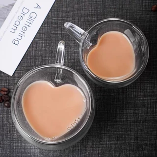 Xicara Coração Parede Dupla 180ML Ou 240ML